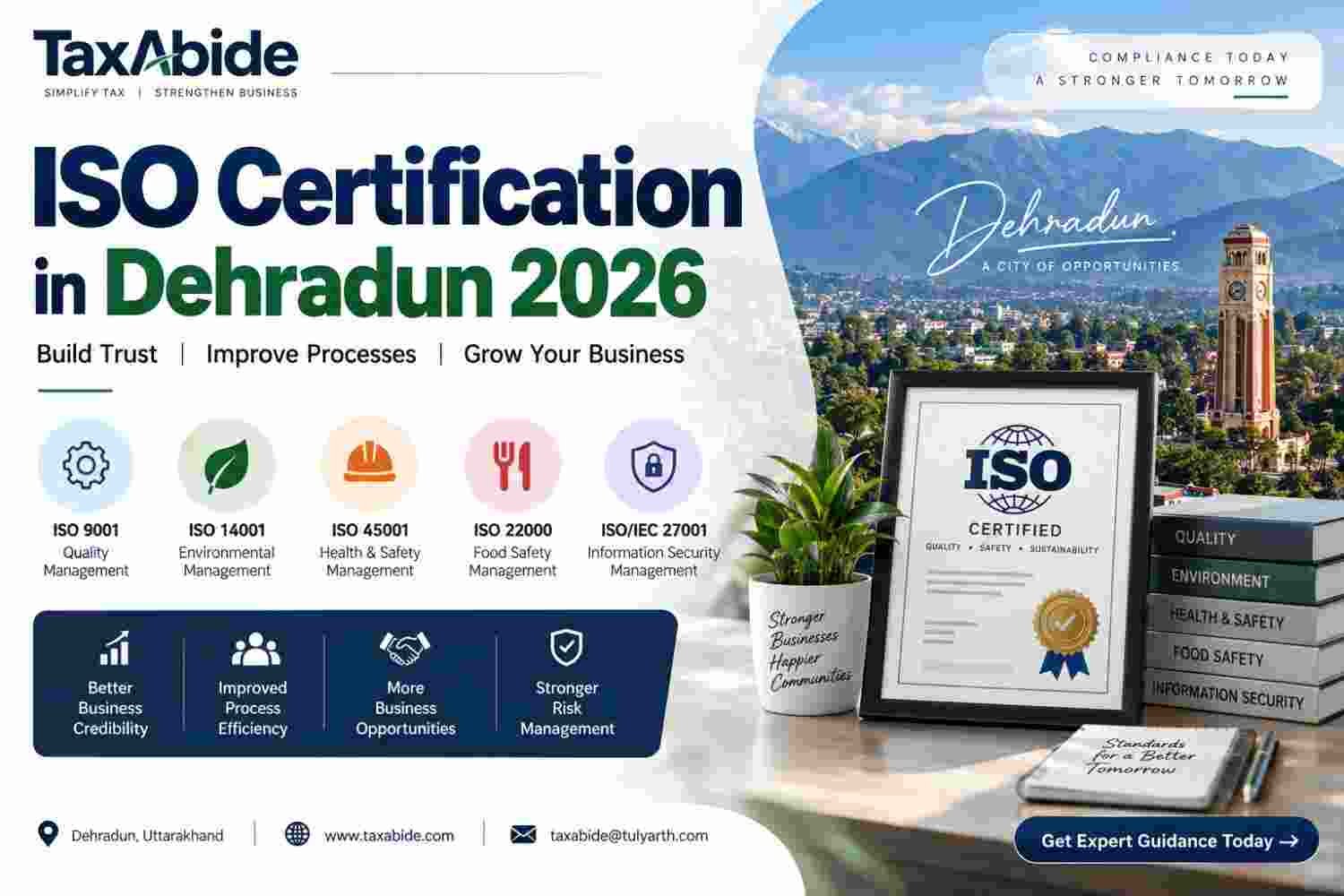 ISO Certification in Dehradun 2026: Types, Benefits, Process & Documents