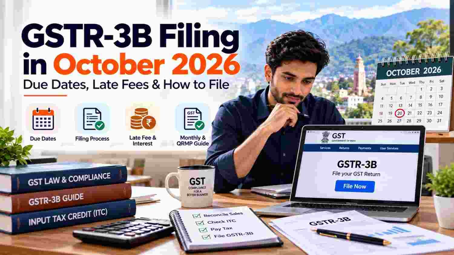 GSTR-3B Filing in October 2026: Due Dates, Late Fees & How to File